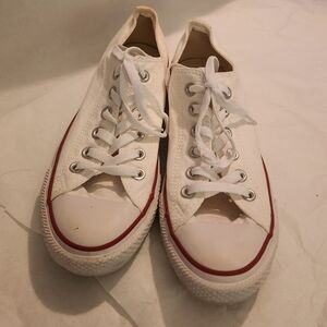 Converse All Star White Sneakers with Red Accents
